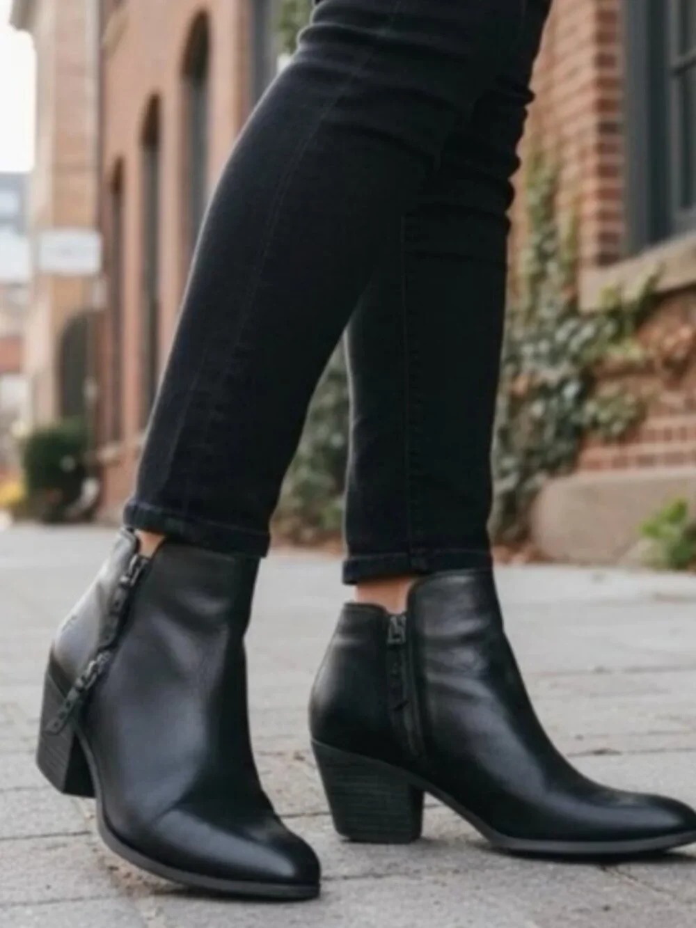 Frye Judith Ankle Boots Booties Block High Heeled Double Zip Up Black Size 7